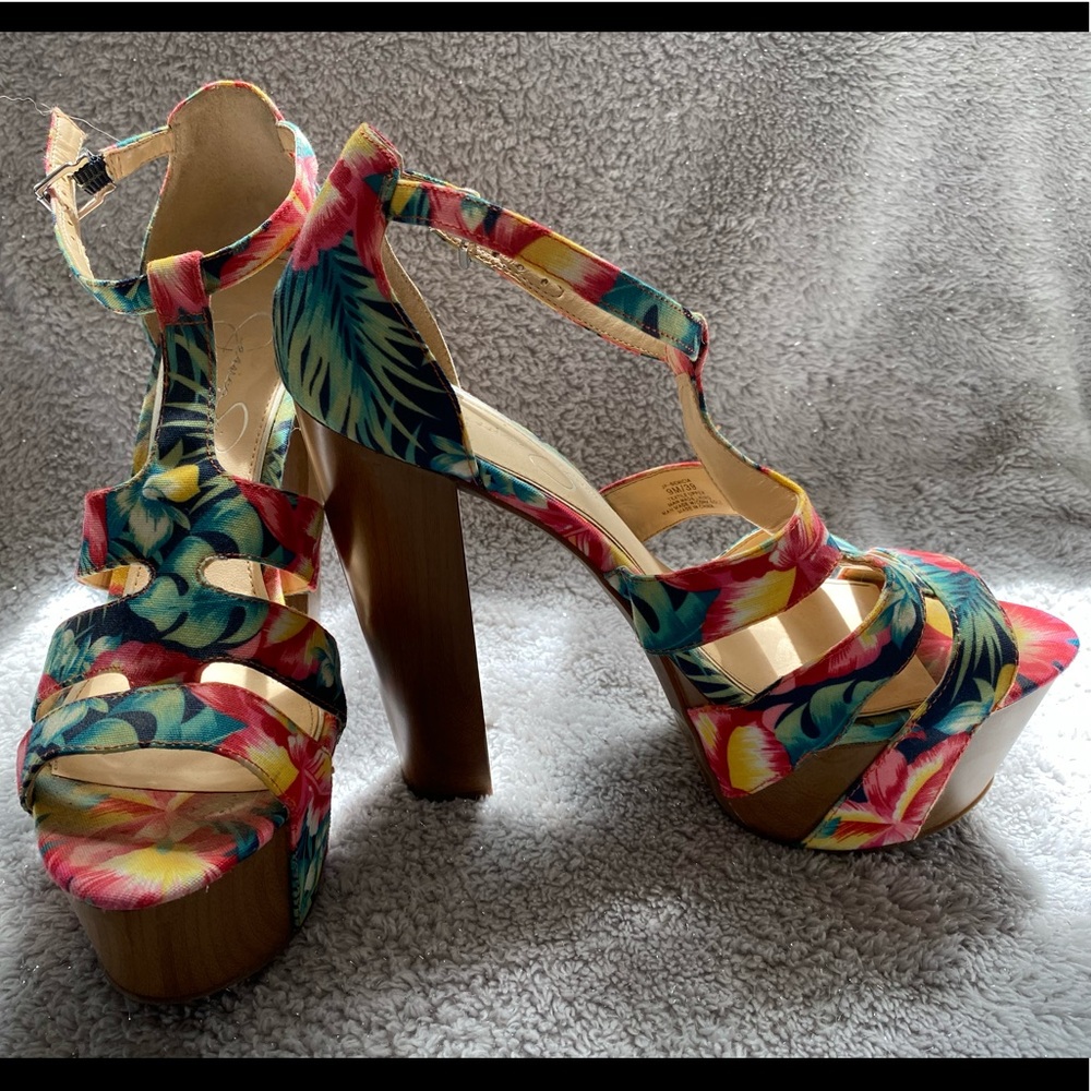 Jessica Simpson Floral Platform Heels